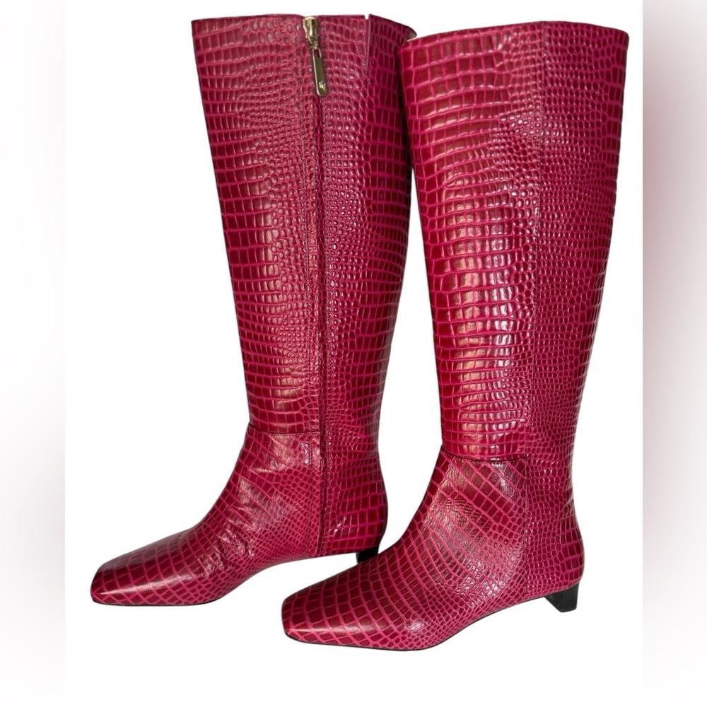 Frances Valentine Mackie Croc Pink Leather Boots 11 B